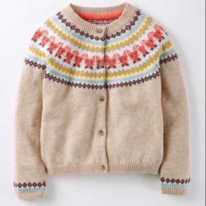 Mini Boden Fair Isle Cardigan With Foxes